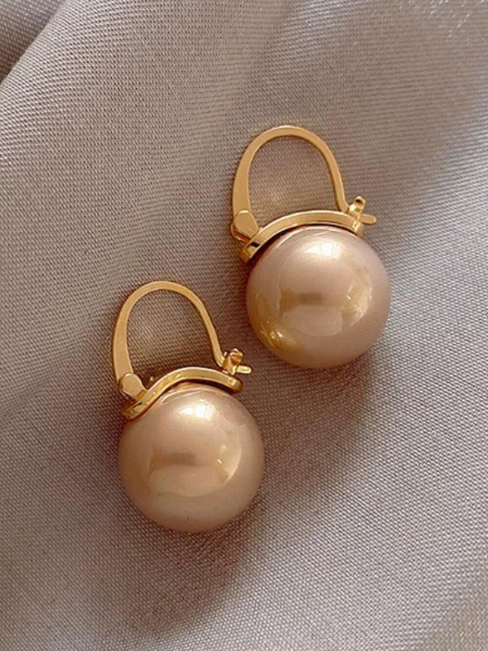 Kate Spade Rose Gold Pearl Drop Earrings Classic Elegant Leverback Earrings - Picture 3 of 4